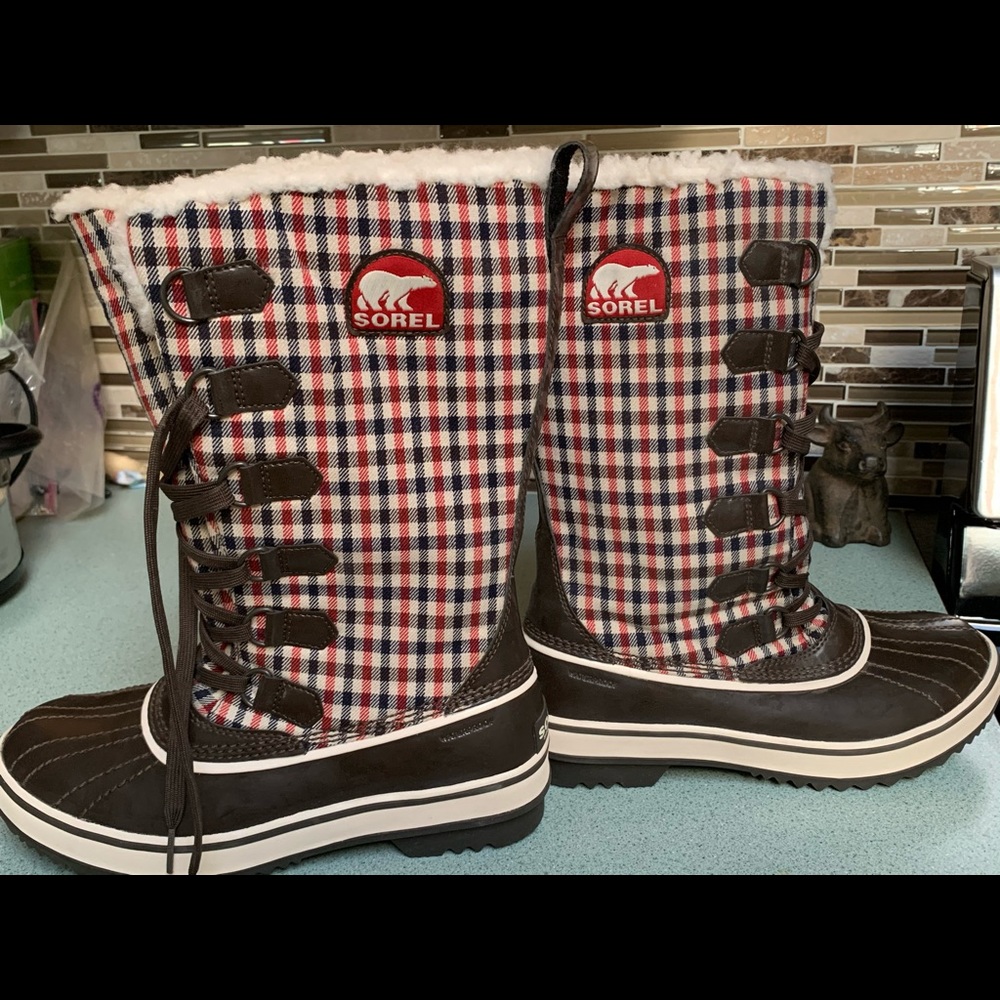 Sorel Trivoli Tall Plaid Snow Boots
